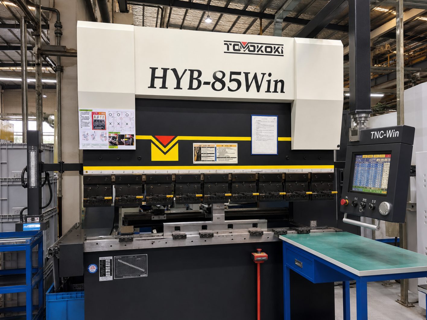 CNC press brake control panel and operator