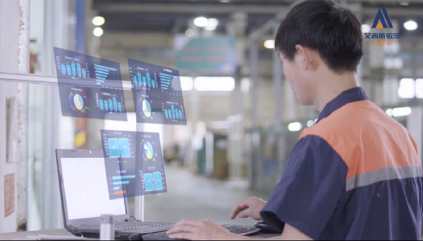 Operator using ACE MES system